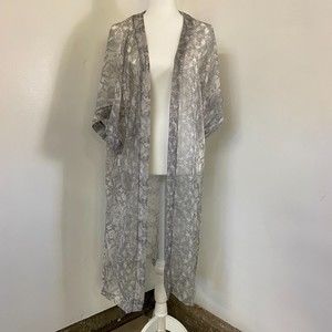 Rachel Zoe Gray Snake Print Kimono - One Size